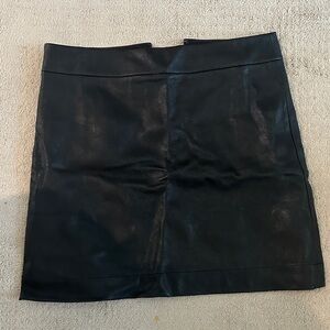 Elegant Black Faux Leather Skirt